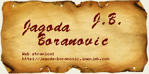 Jagoda Boranović vizit kartica